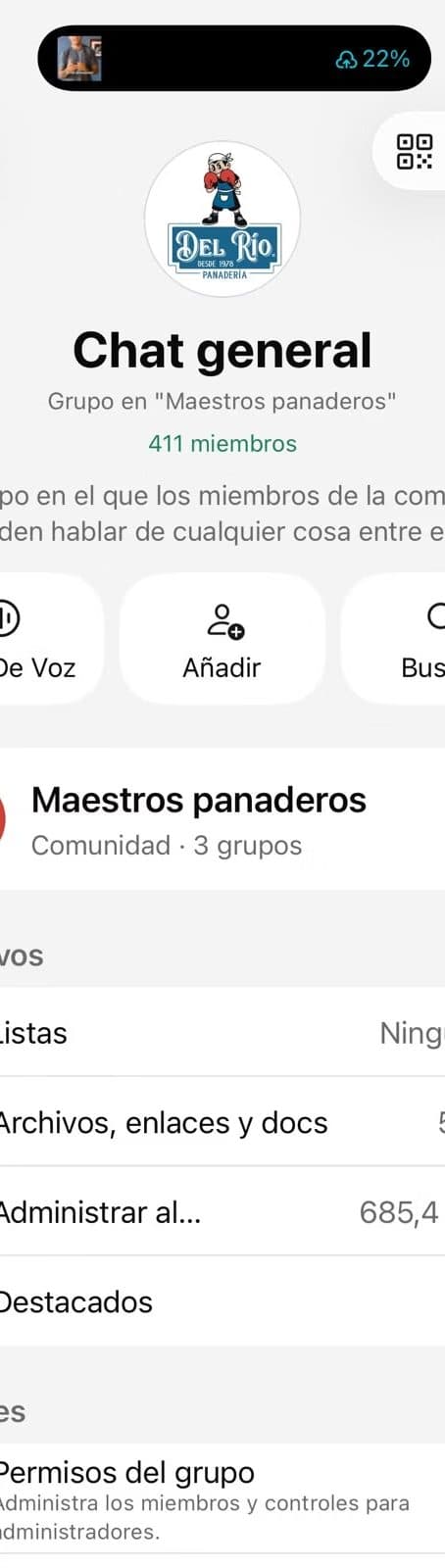 El grupo de WhatsApp “Maestros panaderos” de la comunidad de Diego
